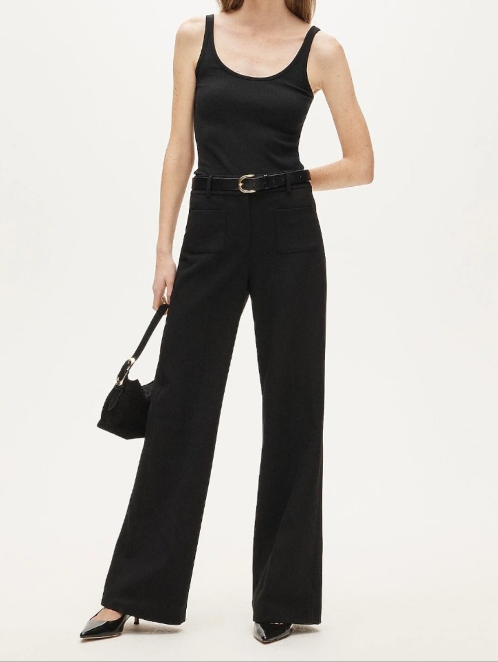 J. Crew Black High-Rise Wide-Leg Pants